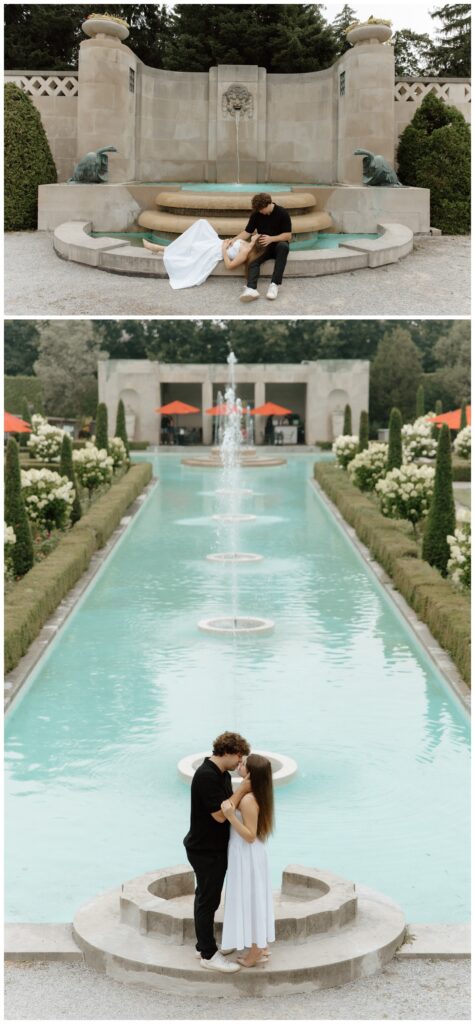 Parkwood Estate Romantic Dreamy Garden Mansion Fountain Engagement Session Toronto Luxury Wedding Photographer10