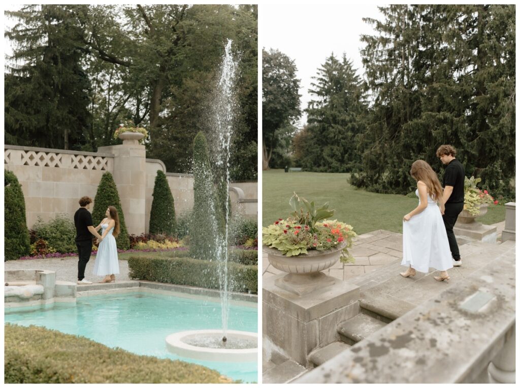 Parkwood Estate Romantic Dreamy Garden Mansion Fountain Engagement Session Toronto Luxury Wedding Photographer12