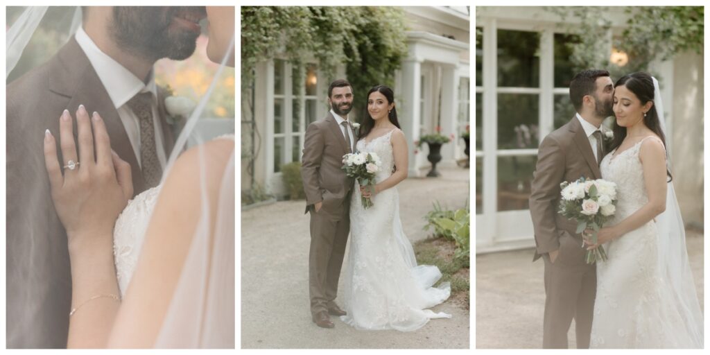 Quiet moments with the bride and groom before the ceremony